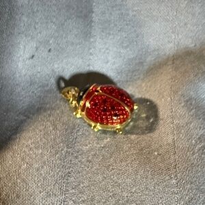 Red and Gold enameled, and 14 karat gold Ladybug Brooch